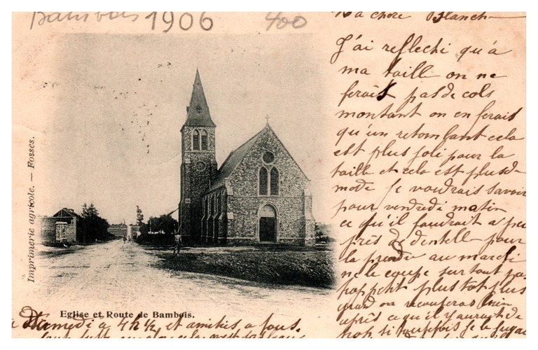 Eglise et route de Bambois