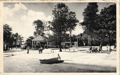 Lac et Plage de Bambois (Fosses) - Le sable et les grands arbres