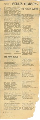 Article de presse - "Fosse - Vieilles chansons"