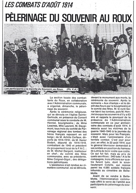Pèlerinage du Souvenir à Le Roux