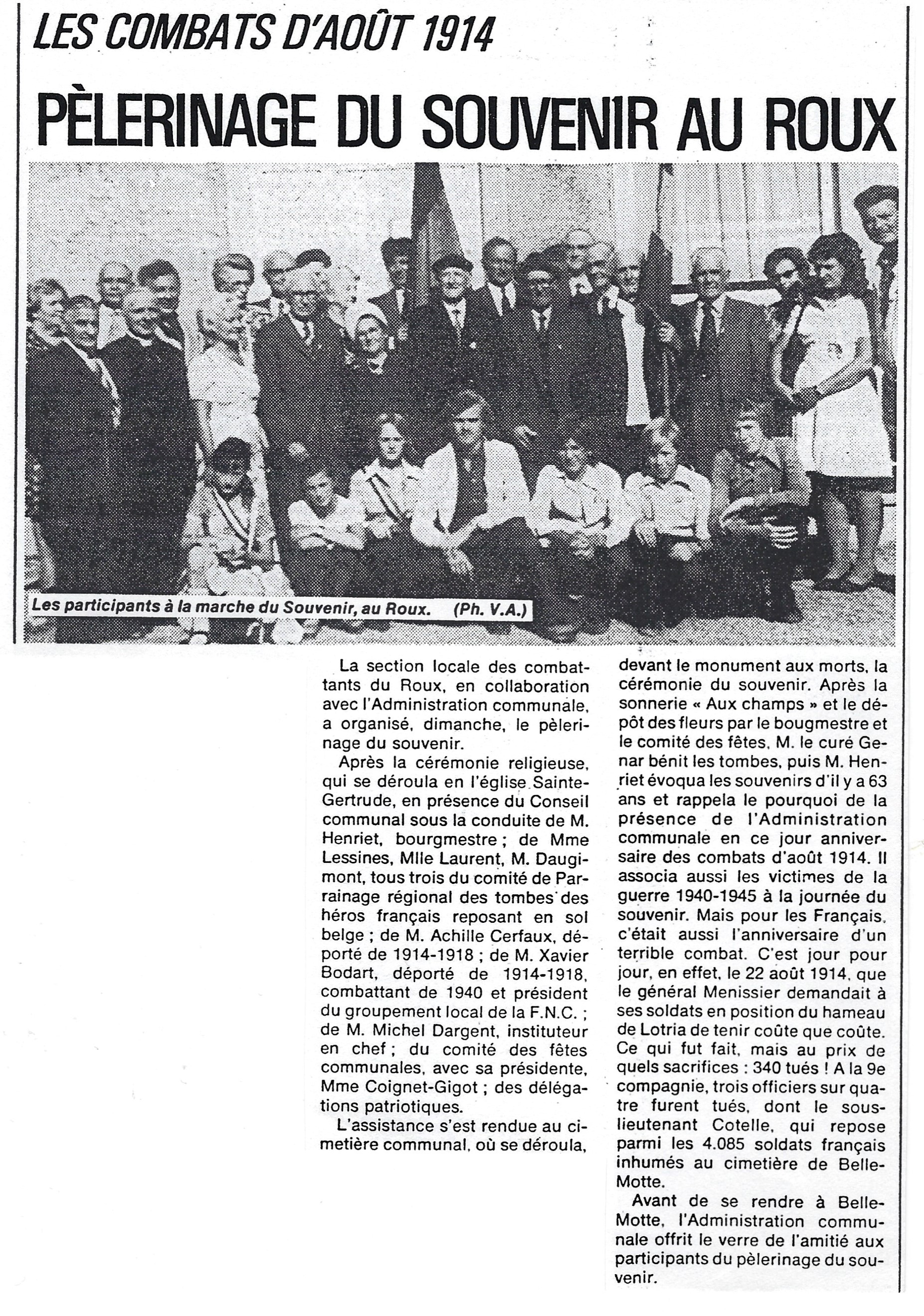 Pèlerinage du Souvenir à Le Roux