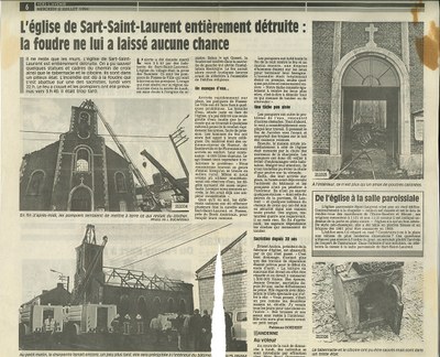 L'église de Sart-St-Laurent entièrement détruite