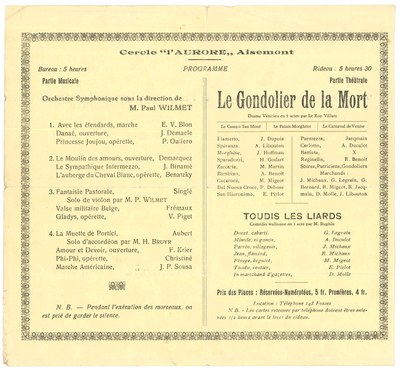 Programme Cercle L'Aurore - Aisemont