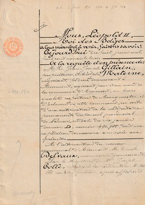 Acte notarié du 2 février 1894 pour la vente d'une parcelle de terrain appartenant à la commune d'Aisemont