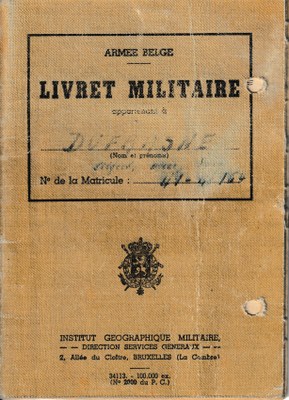 Livret Militaire de Dufrasne Alfred