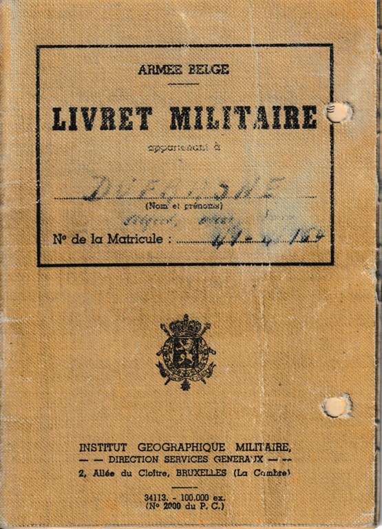 Livret Militaire de Dufrasne Alfred
