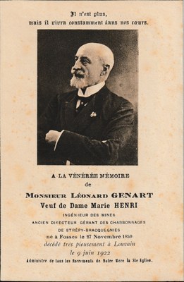 Souvenir - Faire-part de décès - Léonard Genart - 1850-1922