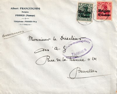 Timbres et oblitérations allemands pendant la guerre de 14-18