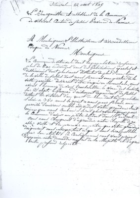 A Monseigneur l'Illustrissime et révérendissime Evêque de Namur