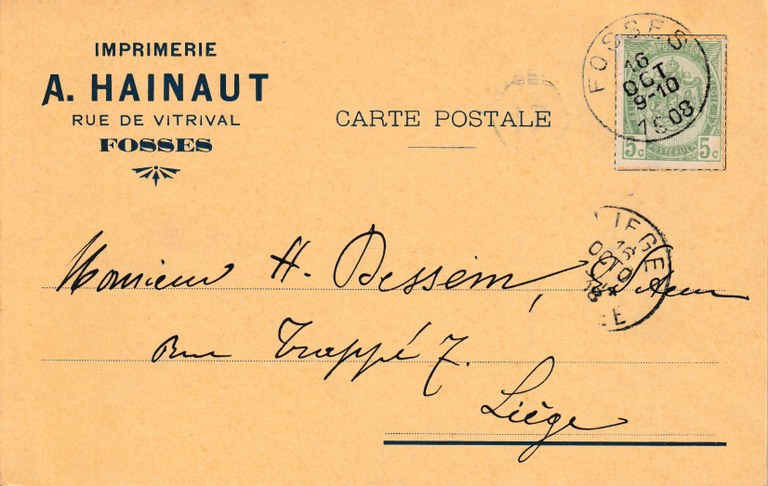 Bons de commande - Imprimerie Hainaut 1908-1913