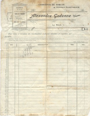 Facture d'Alexandre Godenne