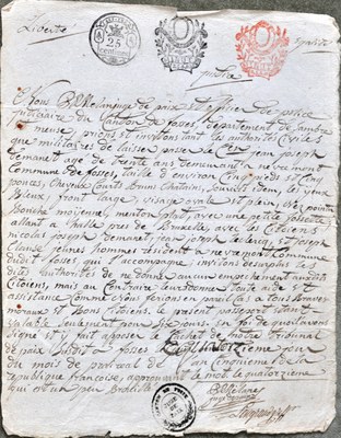 Passeport du 14 Prairial an V (2 juin 1797) – Névremont