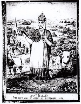 Gravure : St Feuillen, protecteur du bétail