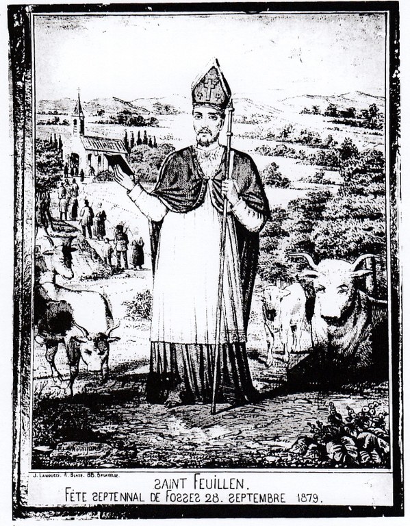 Gravure : St Feuillen, protecteur du bétail