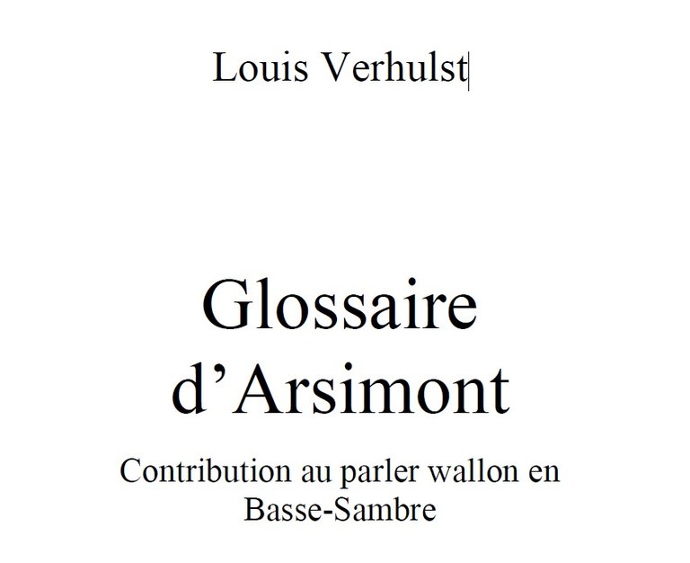 Glossaire d’Arsimont — Bibliotheca Fosses-la-Ville