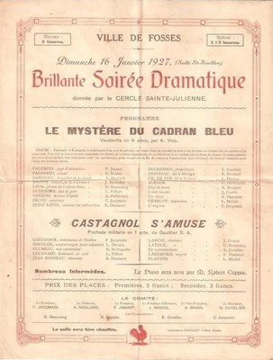 Affiche annonçant une représentation - 1927
