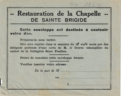Restauration de la Chapelle de Sainte-Brigide