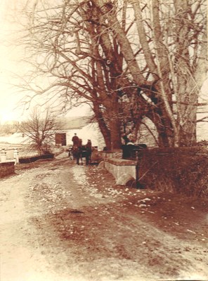 Au Bas-Sart, le pont sur la Biesme en 1899