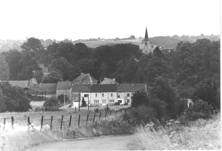 Le Bas-Sart vu de la route vers Gougnies dans les années ’80
