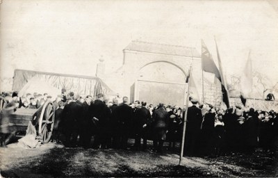Château d'En Lège lors de la réception du général anglais en 1918