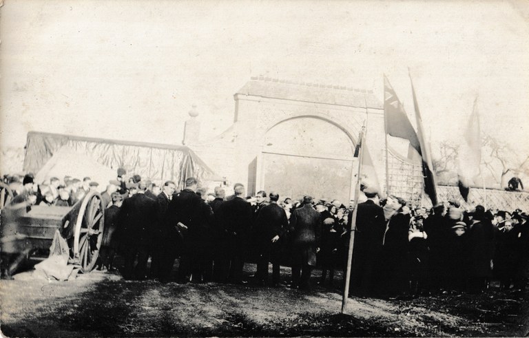 Château d'En Lège lors de la réception du général anglais en 1918
