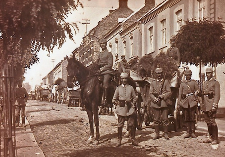 Soldats allemands occupant Fosses en août 1914